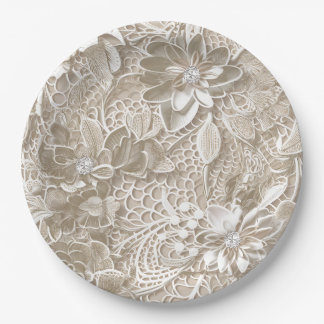 Prato De Papel Elegante, estes rendas e diamantes