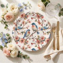 Elegante Festa de Flor Silvestre de Pássaro Azul d