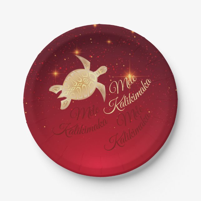 Prato De Papel Elegante Natal Havaiano (Frente)