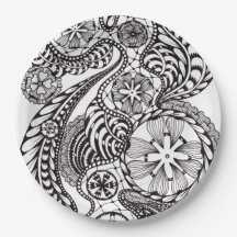Elegante Papel Floral Paisley Zen Doodle Gráfico P