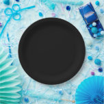 Prato De Papel Elegante Preto Sólido<br><div class="desc">Preto</div>