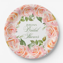 Prato De Papel Elegante Rosa de Aquarela Papel Chá de panela