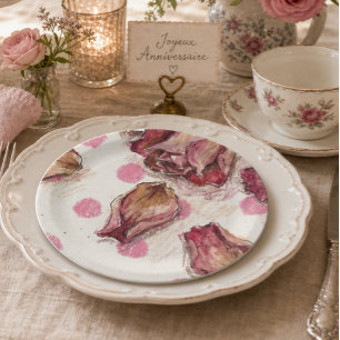 Prato De Papel Elegante Rosa Equestre