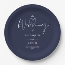 Elegante Roteiro Moderno Casamento Azul-Navy