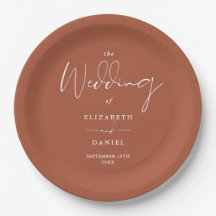 Elegante Rótulo Moderno Terracota Casamento