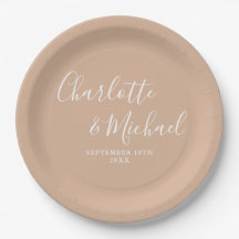 Elegante Script Taupe Bege Casamento
