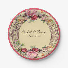 Prato de Papel Elegante Vintage Rosa Pink Victoria