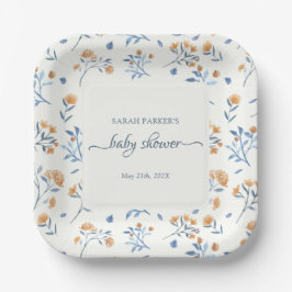 Prato De Papel Elegante Wildflower Boho Chá de fraldas