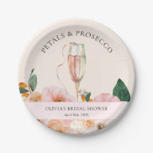 Elegantes Pétalas Florais Rosadas Brunch de Chá de