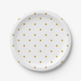 Prato De Papel Elegantes Pontos de Folha de Ouro Metalizados Anfi