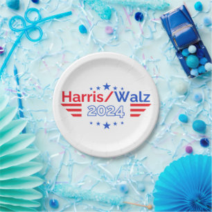 Prato De Papel Eleição De Kamala Harris Tim Walz 2024