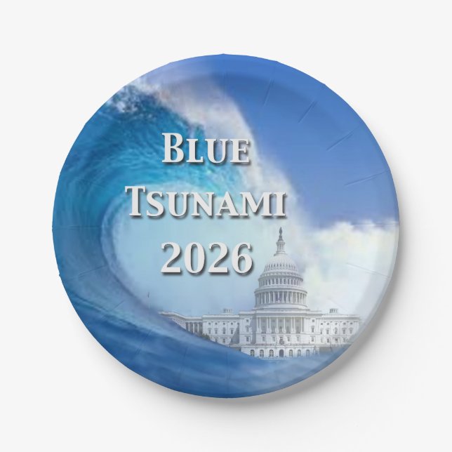 Prato De Papel Eleição Tsunami Azul 2026 (Frente)