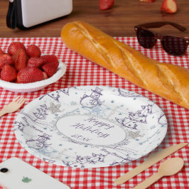 Prato De Papel Elemento de Natal Snowman Sketch