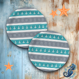 Prato De Papel Elementos Náuticos para Barcos de Padrões