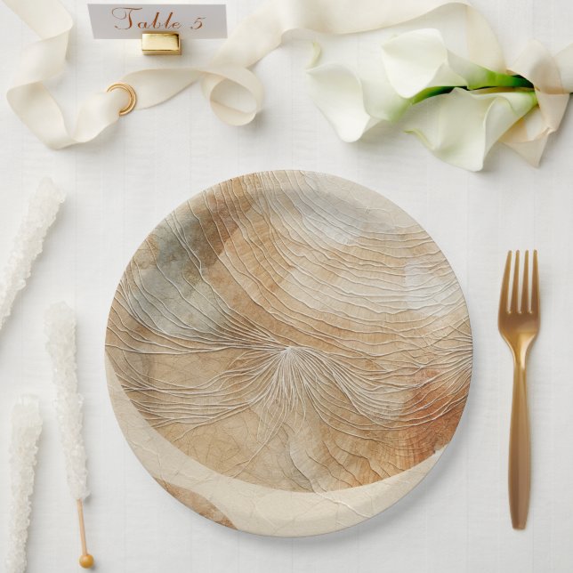 Prato De Papel Elementos Neutros Aéreos Naturais Boêmio Boho (Casamento)