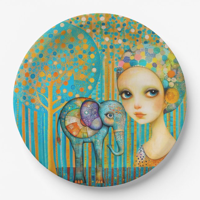 Prato De Papel Elephant Charm (Frente)