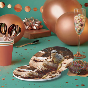 Prato De Papel Eliza Rainha Dos Meerkats, Placas De Papel