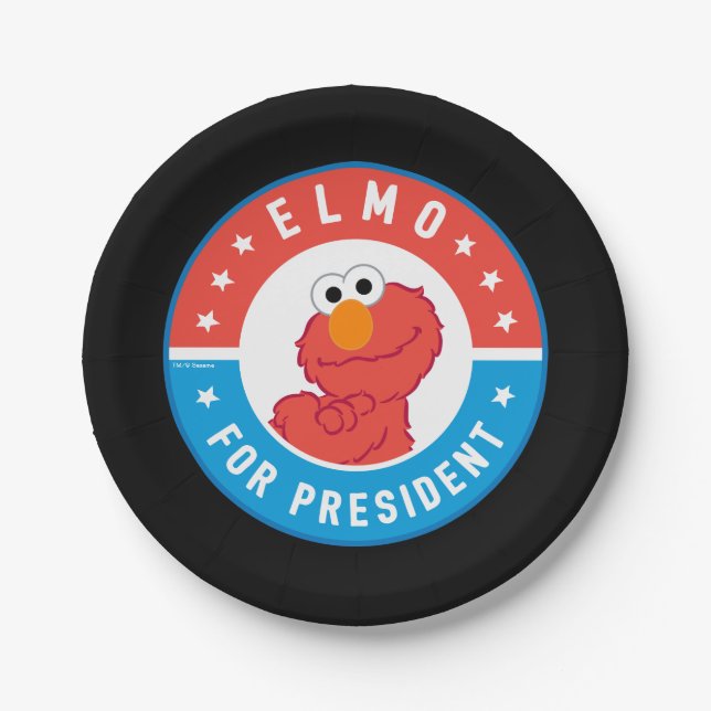 Prato De Papel Elmo para Presidente Crachá (Frente)