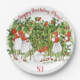 Prato De Papel Elsa Beskow Cute Strawberry Girl