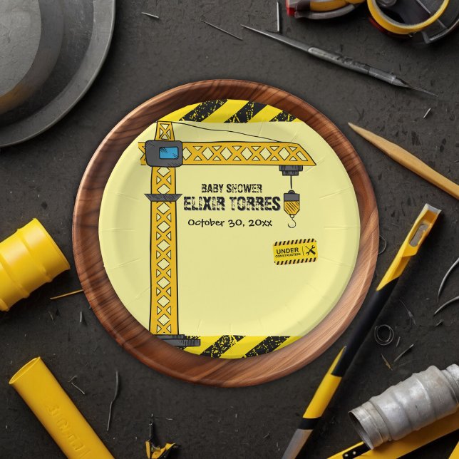 Prato De Papel Em Construção, Chá de fraldas de gruas torres (Criador carregado)