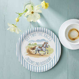 Prato De Papel Em duas corridas, a festa de derby equestre impres