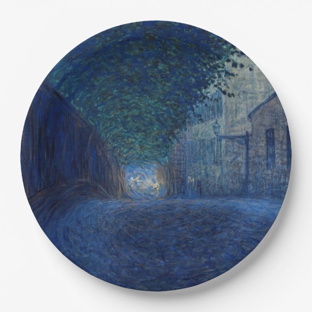 Prato De Papel Em Dusk (Paisagem Noturna) (Cena Noturna) (Frente)