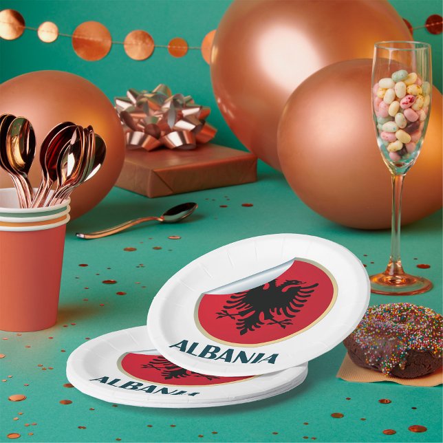 Prato De Papel Emblem de águia de dupla cabeça na Albânia (Criador carregado)