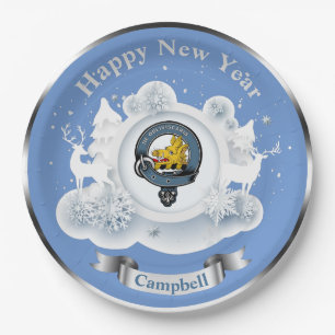 Prato De Papel Emblema da Clan Campbell Personalizado de Inverno