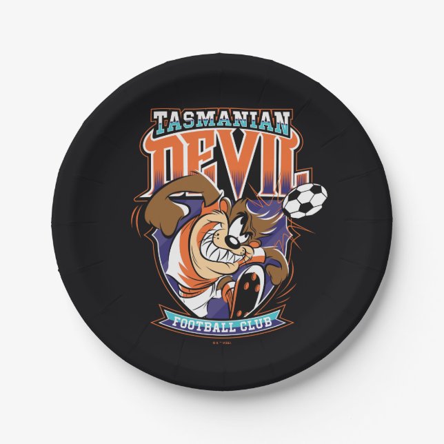 Prato De Papel Emblema do Clube de Futebol Tasmanian Devil (Frente)