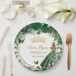 Prato De Papel Emerald Green Floral Blonde Princess Sweet