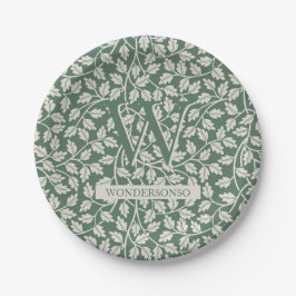 Prato De Papel Emerald Green Ivory Flower two dual