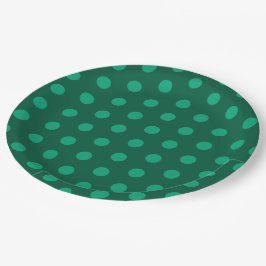 Prato De Papel Emerald Green Polka Dots 