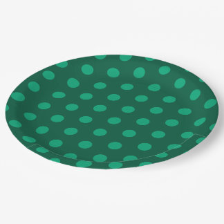 Prato De Papel Emerald Green Polka Dots 