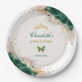 Prato De Papel Emerald Green Quinceanera Princess Miss Quince 15