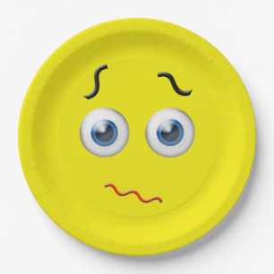 Prato De Papel Emoji confundido