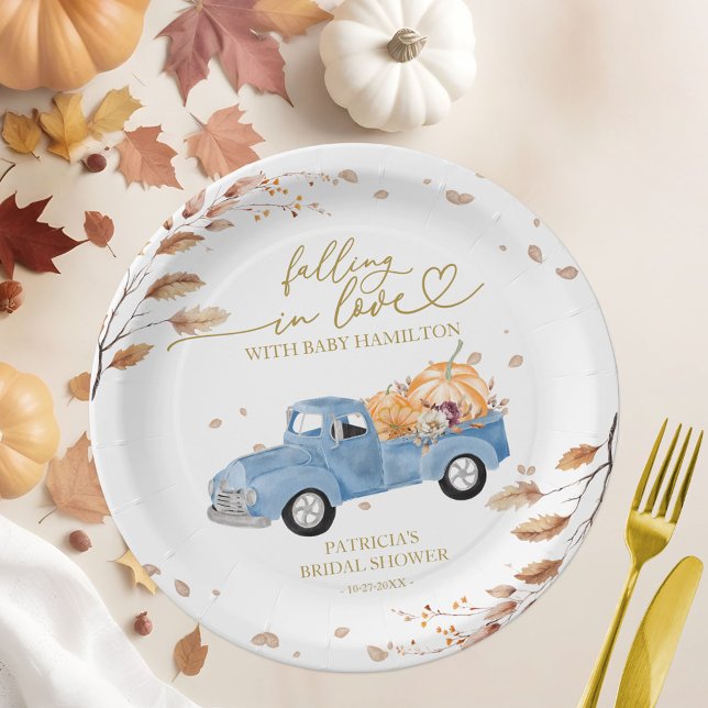 Prato De Papel Enamoramento Pumpkin Fall Baby Shower (Criador carregado)