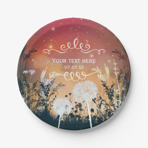 Prato De Papel Encantada Noite Vermelha, Estrelas do Céu e Casame