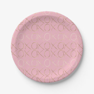 Prato De Papel Encanto feminino cor-de-rosa Dourado XOXO