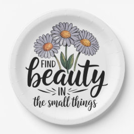 Prato De Papel Encontre beleza nas pequenas coisas