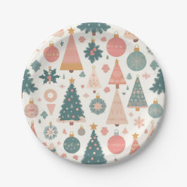 Prato De Papel Enfeites de Natal em Pastel para Árvore de Natal F