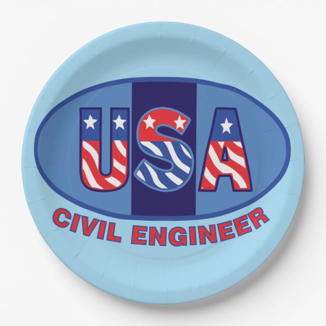 Prato De Papel Engenheiro Civil Patriota (Frente)