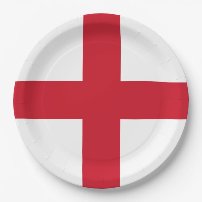 Prato De Papel English Flag (Inglaterra) (Frente)