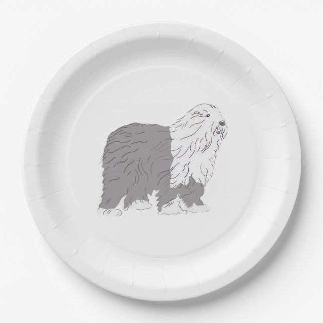 Prato De Papel English Sheepdog (Frente)