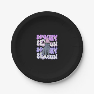 Prato De Papel Engraçado Dizer "Spooky Season Halloween Cat Lover