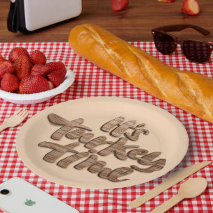 Prato De Papel Engraçado É o Janto de Ação de Graças da Turquia d