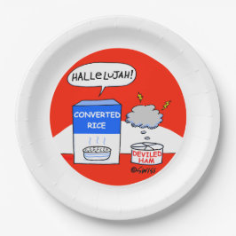 Prato De Papel Engraçado Hallelujah Cartoon Christian Church Picn