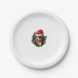 Prato De Papel Engraçado Natal Bernese Mountain Dog