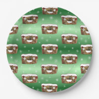 Engraçado Natal Fruitcake Padrão Verde
