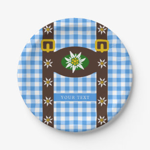 Prato De Papel Engraçado Octoberfest Lederhosen Suspenders 