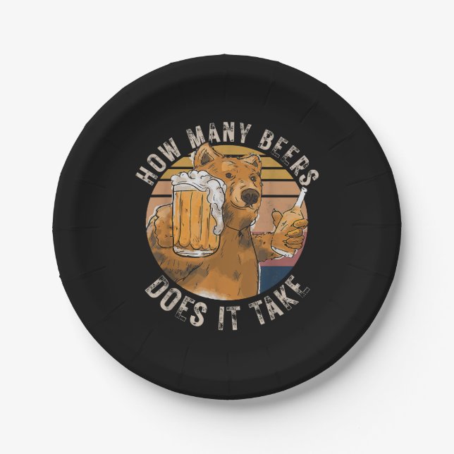 Prato De Papel Engraçado Quantas Cervejas Levam (Frente)